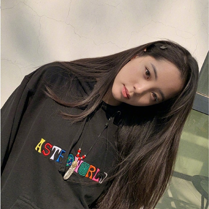Travis the same Scott Oyang Nana Astroworld color embroidered high street hoodie FOG tide