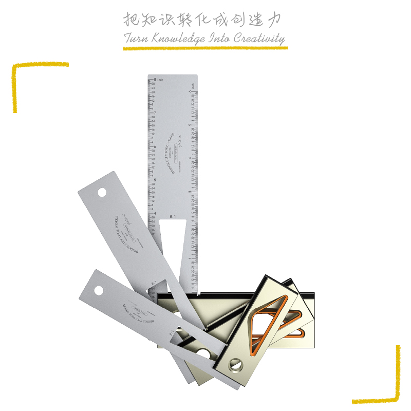 Bridge City TS right-angle ruler woodworking ruler multi-purpose 90-degree turn-around high-precision L-plate ruler versatile