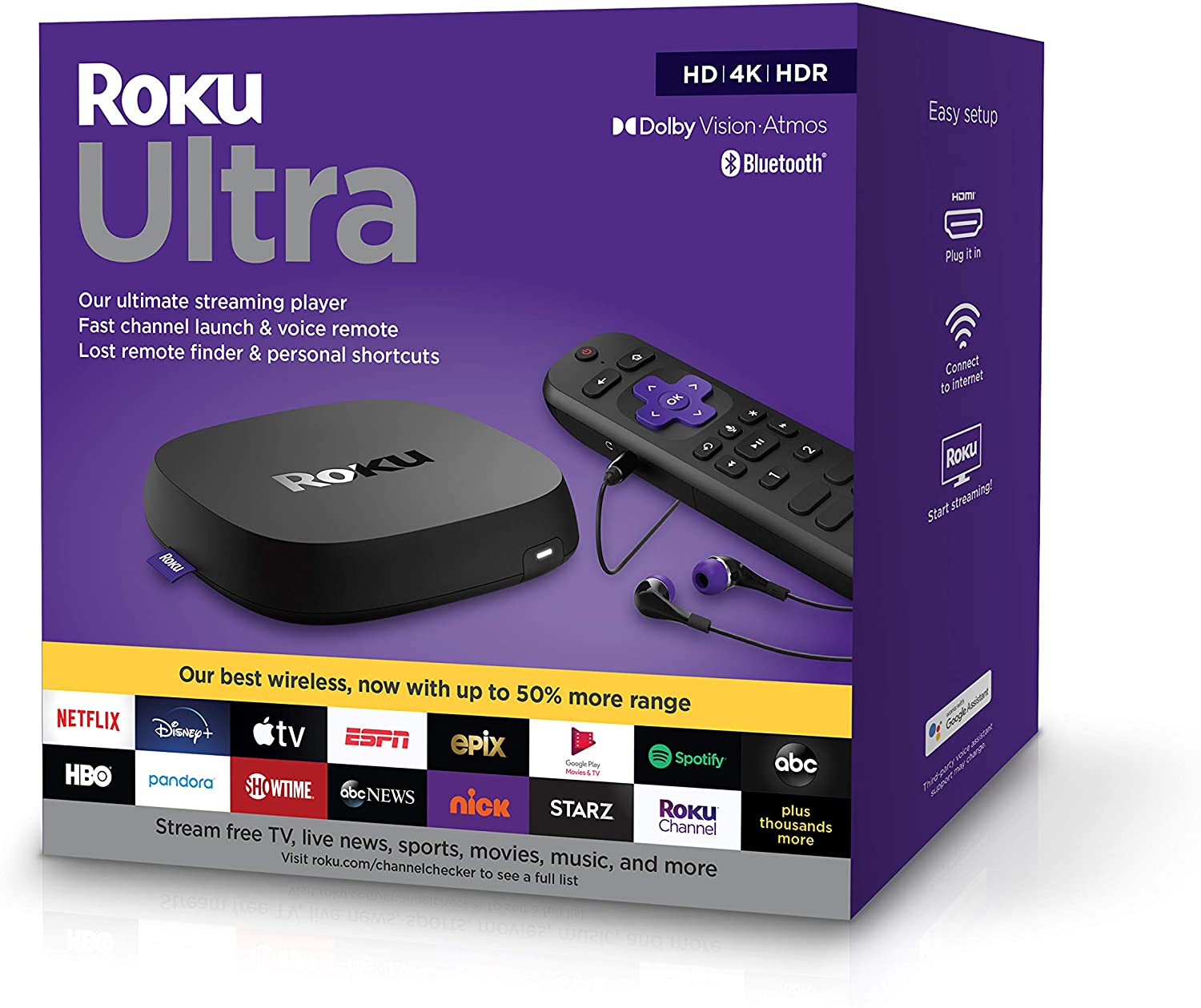 Player Roku Ultra 2020 Streaming Media PlayerHD 4K HDR Dolby