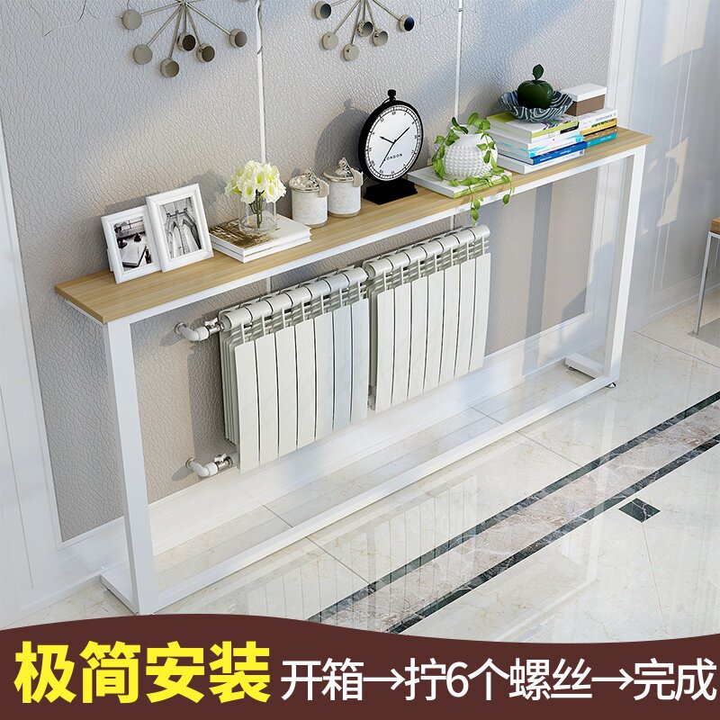 Sofa rear frame heating panel Living room against the wall long narrow table floor-to-ceiling slit rack bedroom simple