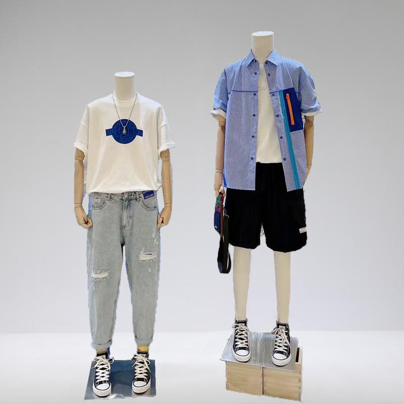 男模特道具全身包布人台服装店模特架子展示架男装店橱窗假人体