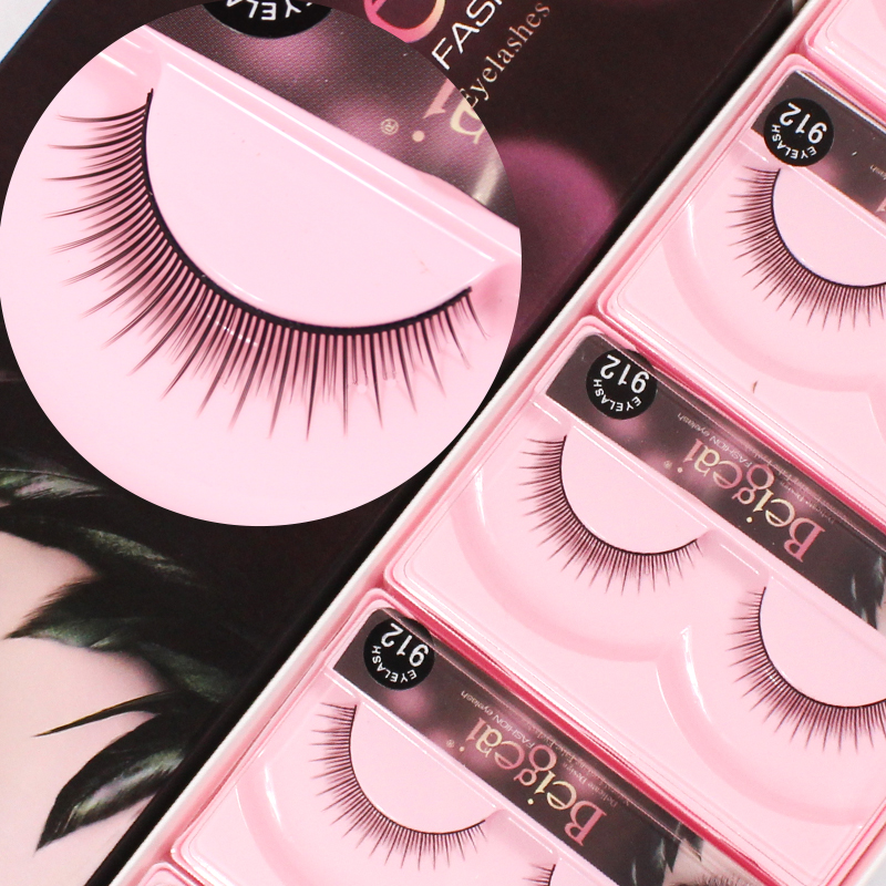 912 eyelashes pure handmade natural fiber long realistic nude makeup special