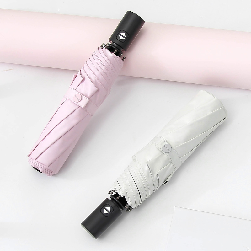 Fully automatic sunny umbrella dual-use umbrella female UV folding vinyl small fresh goddess parasol