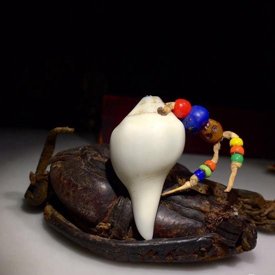 贡果寺庙供随身密宗法器老螺罕见小尺寸供品八吉祥