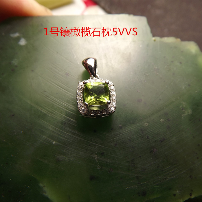 SD67 925 silver-encrusted natural olivine garnet permeable stone Topa stone pillow 5 pendant