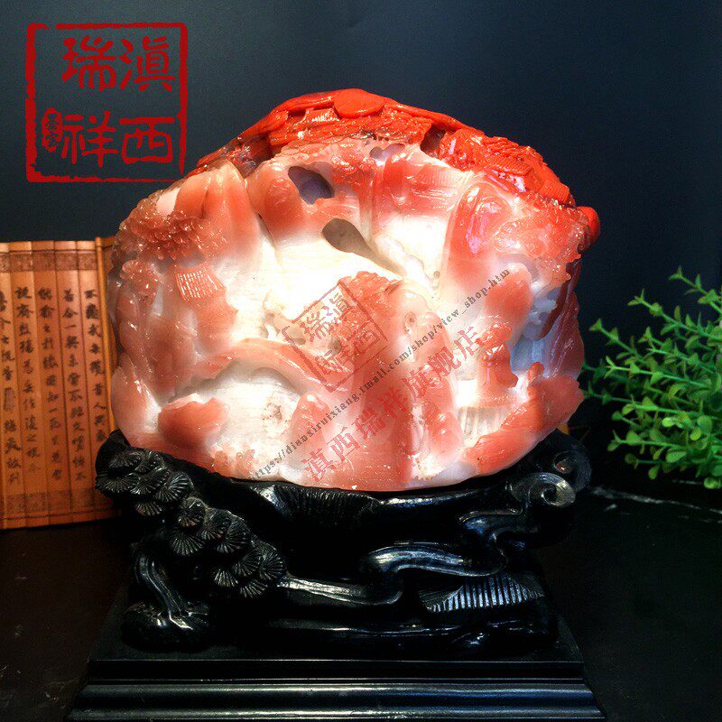 Yuxi Ruixiang boutique original mine Baoshan South red agate yang willow red and white material to take office immediately