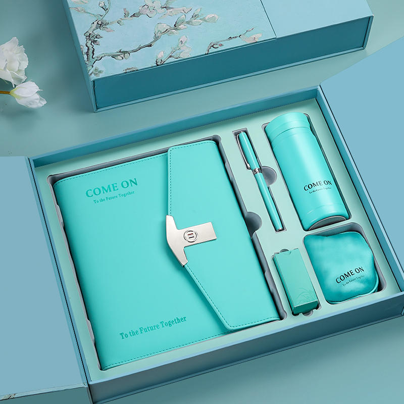 [蒂芙尼蓝]高档活页笔记本礼盒套装多功能充电宝生日教师节送老师毕业