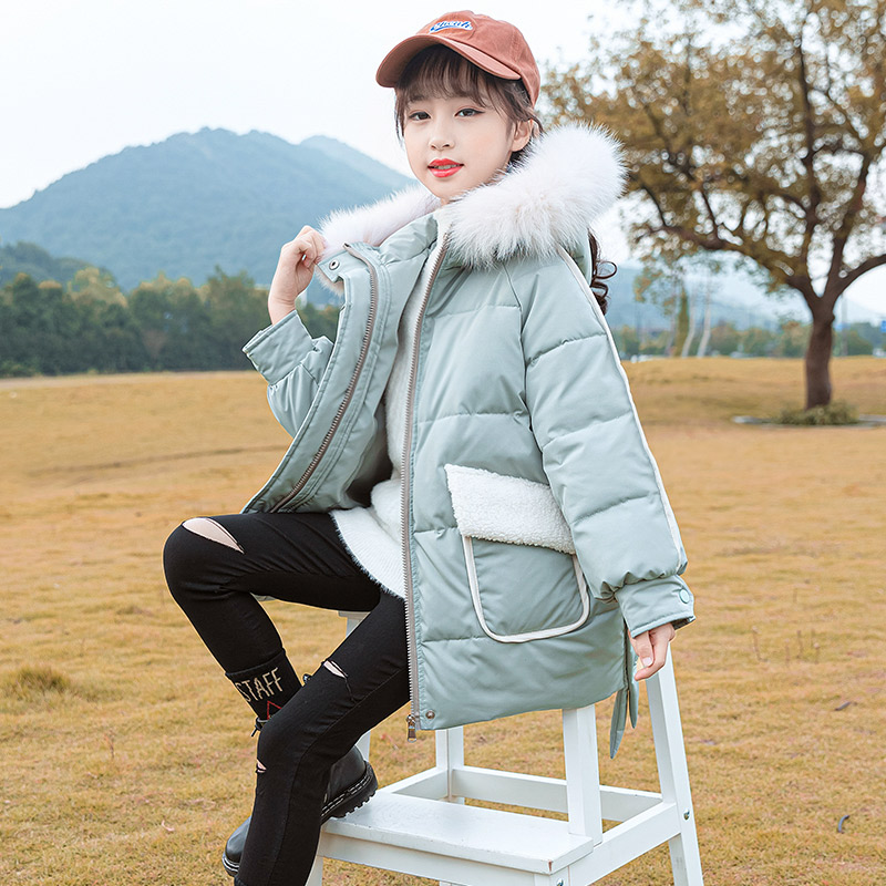 Girls cotton winter clothing 2020 new down cotton clothing 12 middle-aged childrens girls 15 years old yang gas 10 fashionable jacket