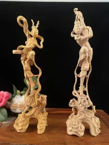 実木彫刻敦煌飛天仕女家の装飾置物 www.ecou.jp