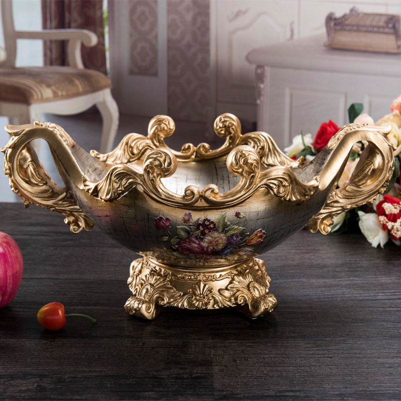 European fruit plate resin high-end creative living room home decoration wedding gift tea table piece retro fruit plate