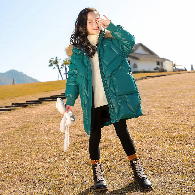 Girls coat autumn winter clothes 2020 autumn new foreign gas 12 thick middle-aged childrens big girl ten-year-old bread clothing