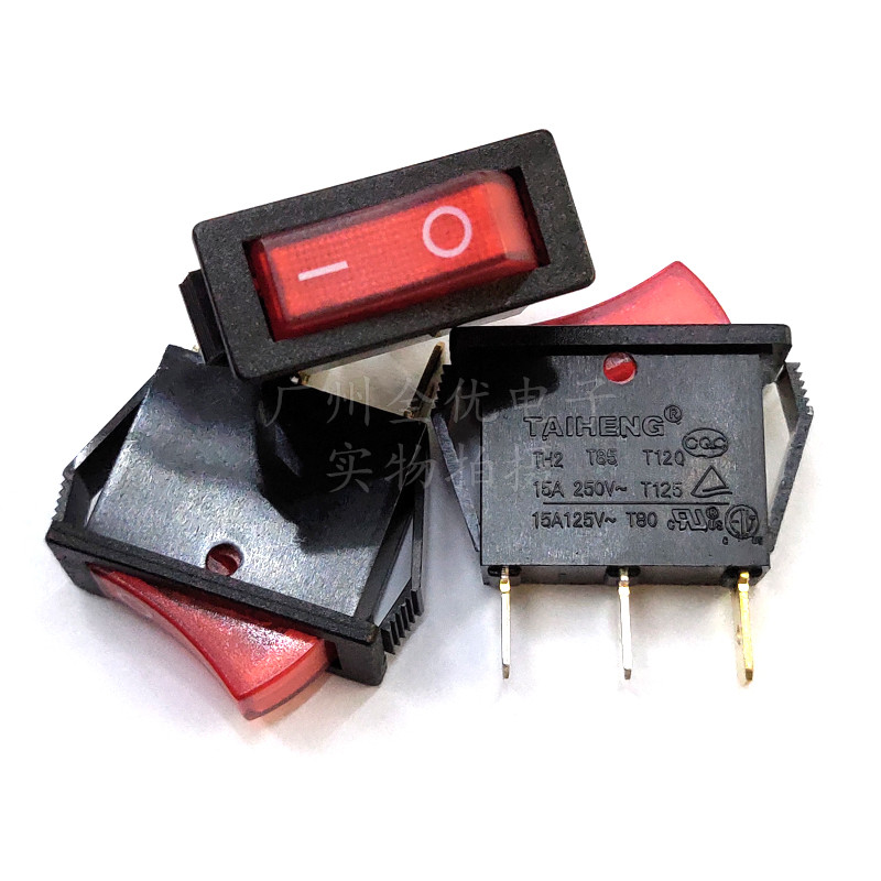 Original TAIHENG TH2 3-foot red light switch with led boat rocker switch