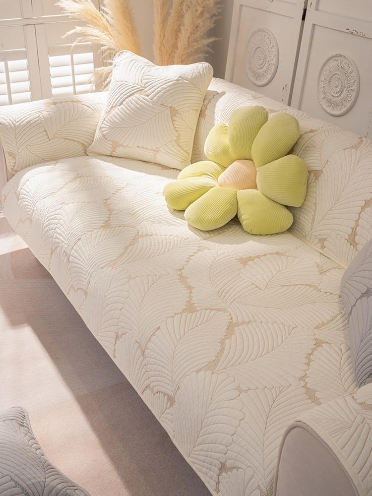 纯棉沙发垫子四季通用轻奢风北欧简约现代防滑沙发套罩盖布巾定做