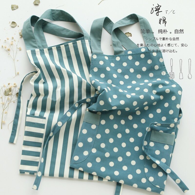 5401 Korean version of fashion cotton home kitchen cooking waist women nail milk tea flower shop work clothes cover apron