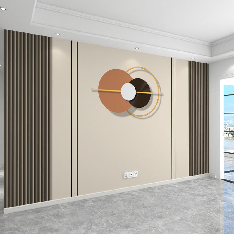 电视背景墙壁纸客厅沙发格栅线条墙布简约大气轻奢影视墙壁画壁布