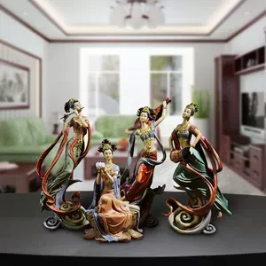 実木彫刻敦煌飛天仕女家の装飾置物 www.ecou.jp