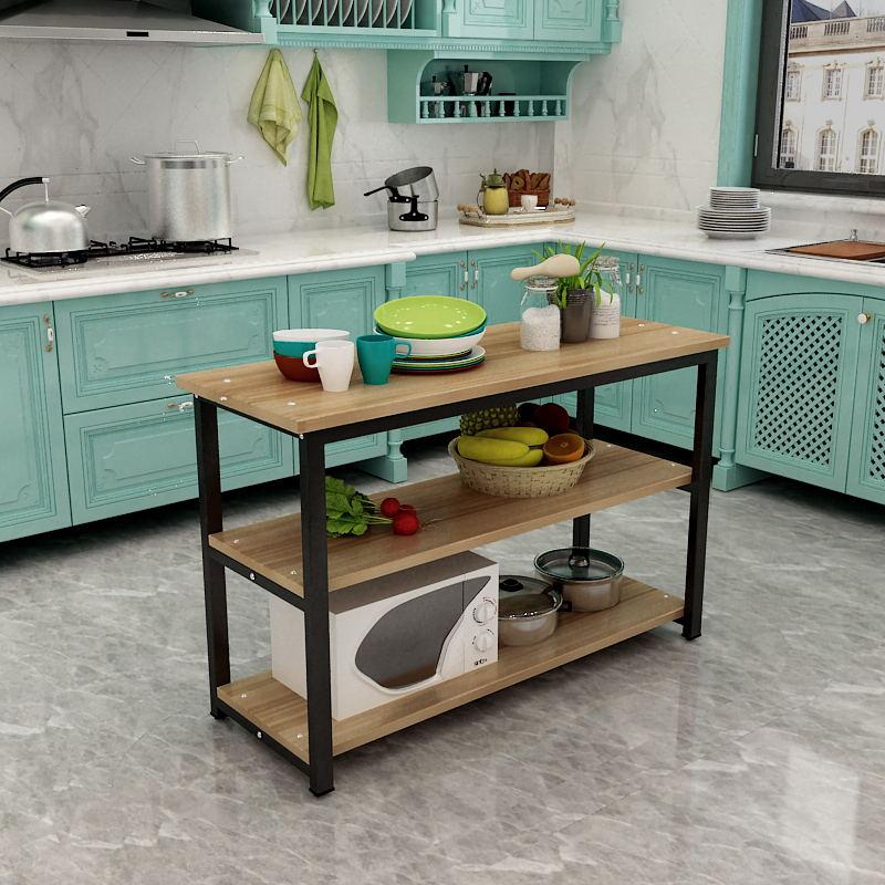 12￥加厚双层商用厨房不锈钢工作台桌子饭店打荷操作台切菜台上置物架