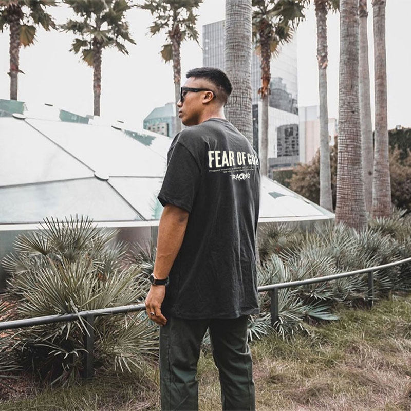 FEAR OF GOD season 7 print letter round collar short sleeve FOG High Street loose casual trend couple T-shirt