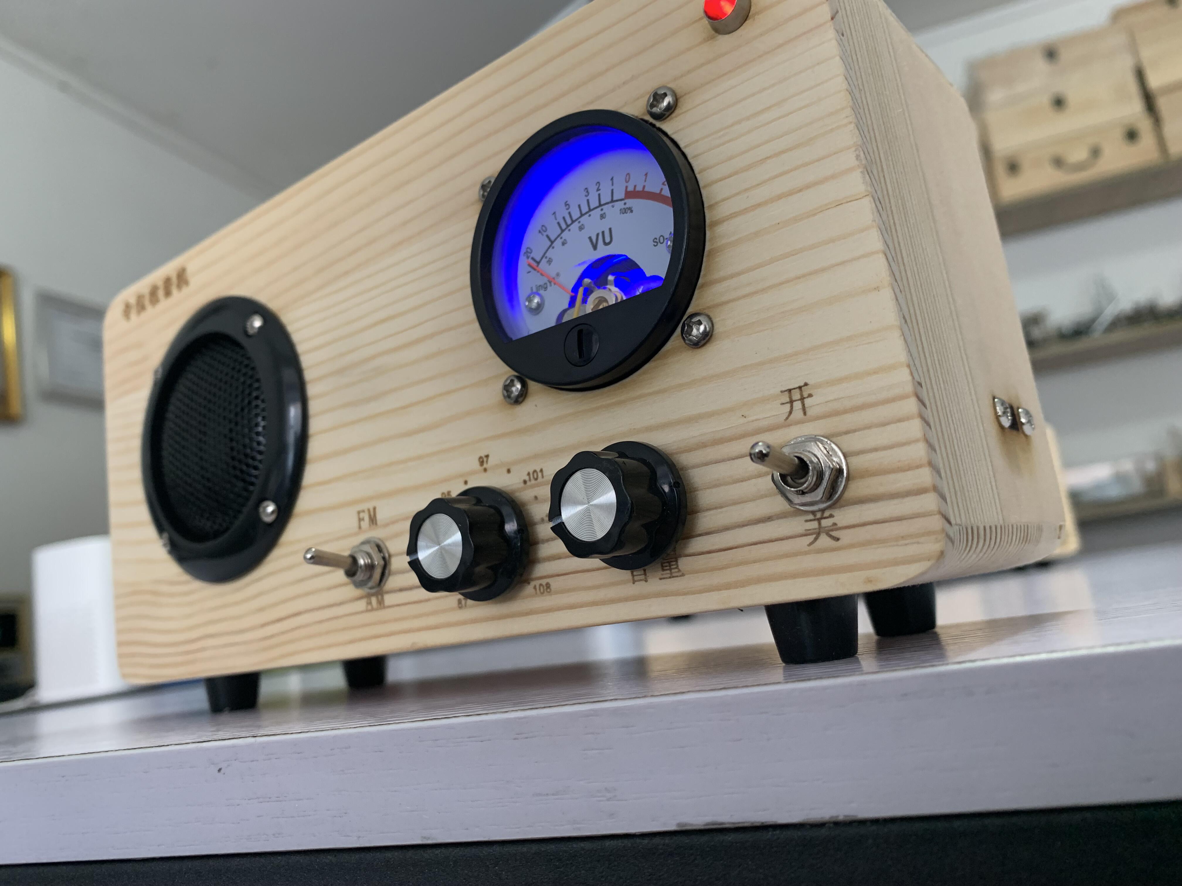 复古风格收音机 手工fm/am调幅调频广播指针式设计功能 漂亮怀旧