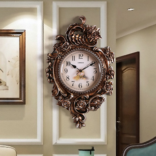 欧式钟表挂钟客厅豪华家用时尚创意石英钟简欧静音个性大气壁挂表