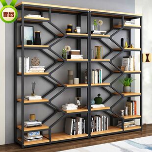 定制新款书架简易钢木展示架屏风经济型客厅北欧铁艺办公室隔断