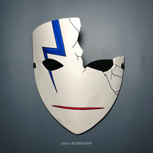 电影动漫面具黑之契约者李舜生树脂半脸破裂打雷化妆假面舞会道具