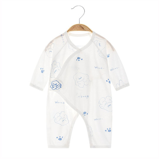 Summer Newborn's jumpsuit Baby's Pure Cotton Thin Boneless Clothes Hare Long-sleeved Baby's Summer Air-conditioning Clothes