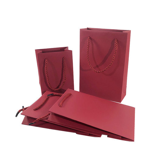 Factory direct new pear leather red special paper bag in stock wholesale jewelry bags with logo