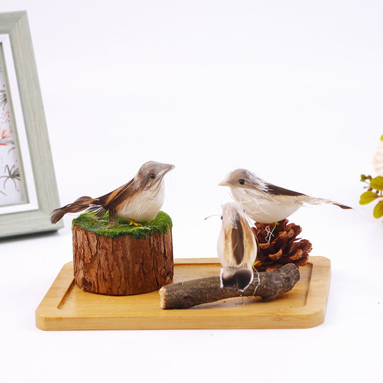 Simulation bird wire plastic bird craft simulation bird garden floral binding color feather bird DIY decoration