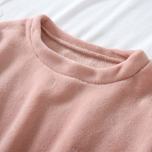 Fairy warm pants jacket put on female autumn and winter coral velvet warm loose loose large size pajamas
