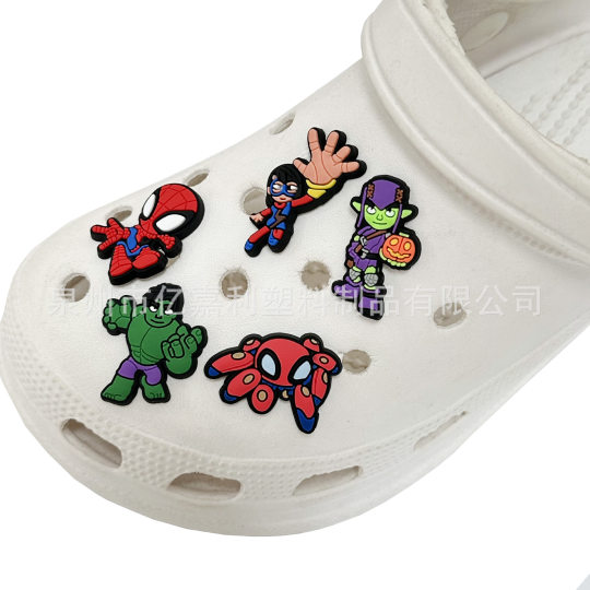 Marvel Marvel Shoe Flower Peter Spiderman Shoe Buckle Hole Shoes DIY Accessories PVC Soft Rubber Removable Shoe Accessories