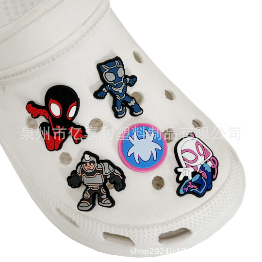 Marvel Marvel Shoe Flower Peter Spiderman Shoe Buckle Hole Shoes DIY Accessories PVC Soft Rubber Removable Shoe Accessories