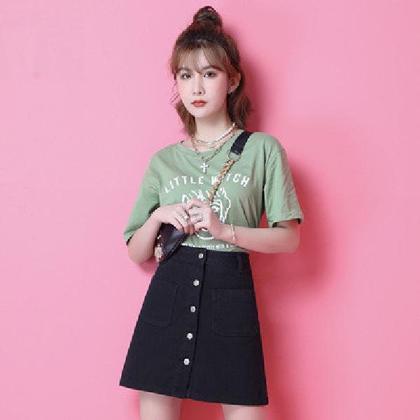 French white denim a-line short skirt for women 2024 summer new lazy style retro sports casual denim skirt
