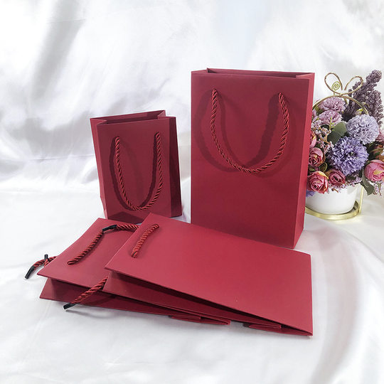 Factory direct new pear leather red special paper bag in stock wholesale jewelry bags with logo
