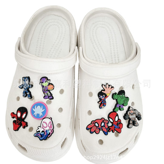 Marvel Marvel Shoe Flower Peter Spiderman Shoe Buckle Hole Shoes DIY Accessories PVC Soft Rubber Removable Shoe Accessories