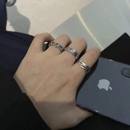 Ring Ins Student Adjustable Cheap Ring Several Cents Punk Retro Ring Men Washable