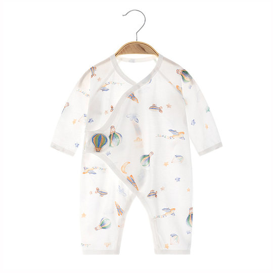 Summer Newborn's jumpsuit Baby's Pure Cotton Thin Boneless Clothes Hare Long-sleeved Baby's Summer Air-conditioning Clothes