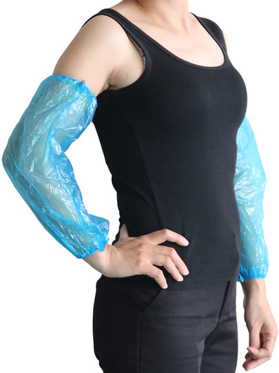 Double-Ribbed Special Long Disposable Sleeves for Adults Waterproof Oil Transparent Autumn and Winter Thickeneded Sleeves Plastic Kidsren's Sleeves Nayou