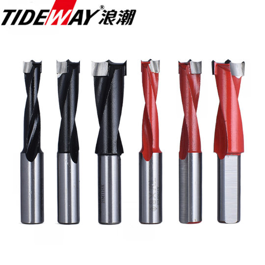 Industrial-grade row drill three-in-one drill three-tip two-blade woodworking hole opener four-blade forward and reverse drilling TIDEWAY wave