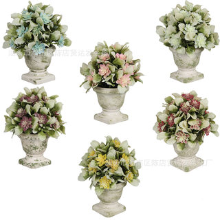 Ready-Made Cross-Border Artificial Flower Artificial Potted Plant Combination Artificial Plant Desktop Ornaments Artificial Flower Green Plant Pulp Bonsai