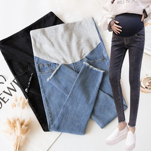 
Maternity leggings 2021 New Maternity Tummy Support Jeans Summer Slim Foot Pencil Pants Pregnancy Long Pants