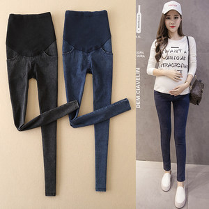 
Pregnant women denim leggings spring elastic small feet pencil pants summer pregnant women pants summer outfits pregnancy trousers