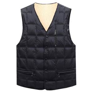 
New autumn and winter warm vest for middle-aged and elderly daddy wear plus velvet cotton vest for men V-neck large size casual horse clip