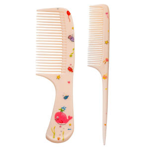 Cartoon animal comb special anti-static child girl picking comb hairdressing fine teeth pointed tail pair comb portable set