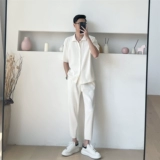 Летняя однотонная рубашка, трендовый комплект для отдыха, в корейском стиле