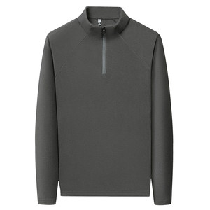 
Classic car German velvet long-sleeved T-shirt men's double-sided velvet bottoming shirt autumn and winter half-zip stand-up collar warm top