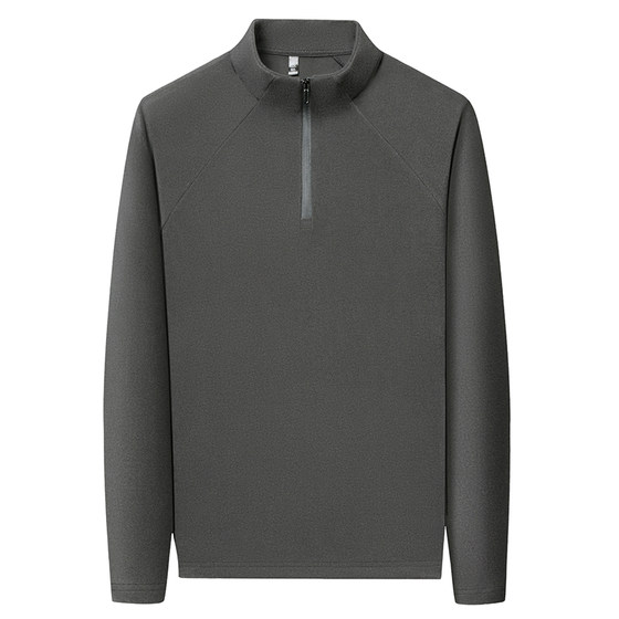 
Classic car German velvet long-sleeved T-shirt men's double-sided velvet bottoming shirt autumn and winter half-zip stand-up collar warm top