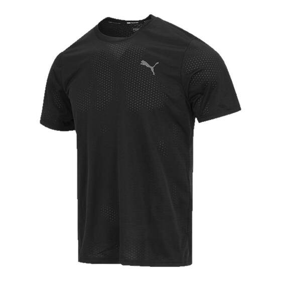 
PUMA Quick-drying short-sleeved men's 2026 summer sportswear black breathable hole fitness training running T-shirt