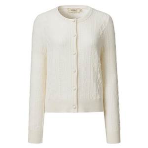 
[Jinling Family Banquet] VGRASS Handmade Button Cashmere Knit Cardigan 25 Spring New Twist Sweater Women