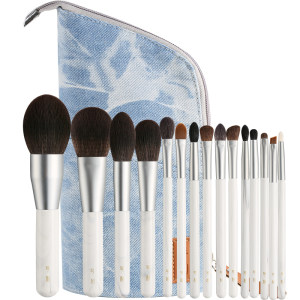 
Piano-made makeup brushes, ink Qingshan series, 15-piece set, loose powder blush, eye shadow brush, makeup brush set, animal hair